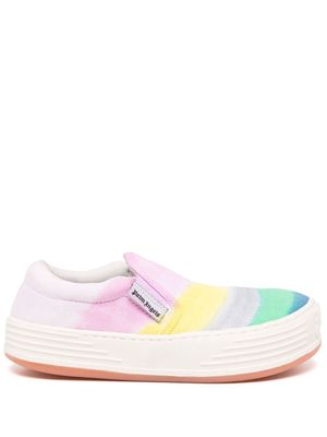 Palm Angels gradient-pattern canvas slip-on sneakers - Multicolour