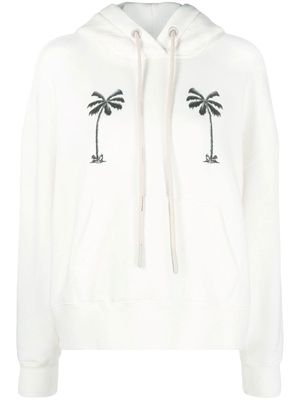 Palm Angels graphic-print cotton hoodie - White