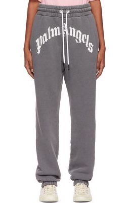 Palm Angels Gray Curved Lounge Pants