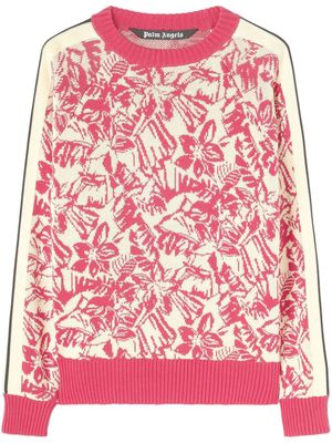 Palm Angels Hibiscus intarsia-knit jumper - Pink