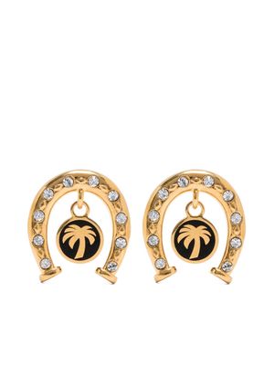 Palm Angels Horseshoe rhinestone-embellished earrings - Gold