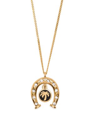 Palm Angels Horseshoe rhinestone-embellished necklace - Gold