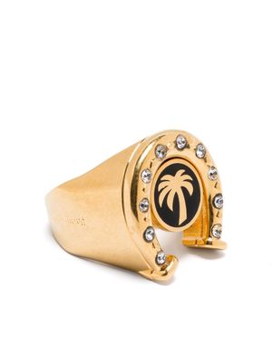 Palm Angels Horseshoe rhinestone-embellished ring - Gold