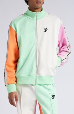 Palm Angels Hunter Colorblock Track Jacket in Light Green