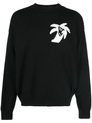 Palm Angels Hunter intarsia-logo jumper - Black