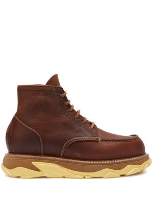 Palm Angels Hybrid lace-up boots - Brown