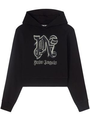 Palm Angels Hyper monogram-print hoodie - Black