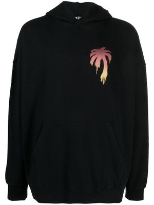 Palm Angels I Love PA-print cotton hoodie - Black