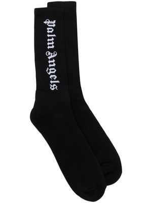 Palm Angels intarsia-knit logo socks - Black