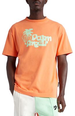 Palm Angels Jimmy Classic Graphic T-Shirt in Orange Light Green