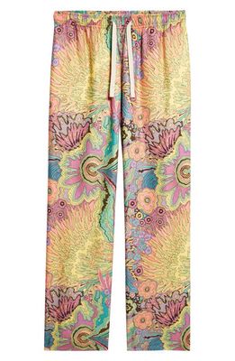 Palm Angels Kaleidoscope Print Drawstring Pants in Lilac Multicolor
