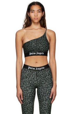 Palm Angels Khaki Polyester Sport Bra