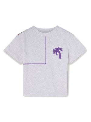 Palm Angels Kids Animalier logo-print cotton T-shirt - Purple
