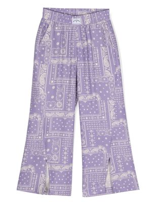 Palm Angels Kids Astropaisley-print trousers - Purple