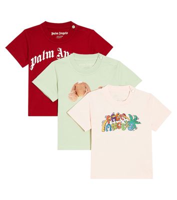 Palm Angels Kids Baby set of three cotton jersey T-shirts