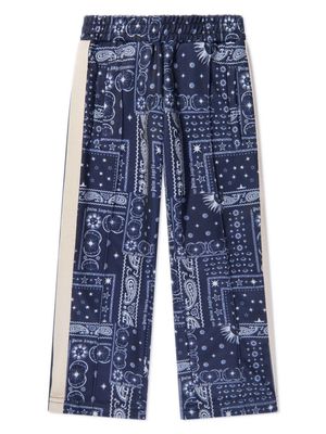 Palm Angels Kids bandana-print straight-leg trousers - Blue