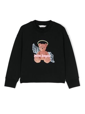 Palm Angels Kids Bear Angel printed sweatshirt - Black