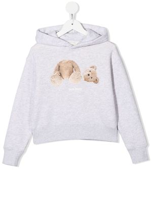 PALM ANGELS KIDS Bear cotton hoodie - Grey