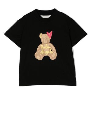 Palm Angels Kids bear-print cotton T-shirt - Black
