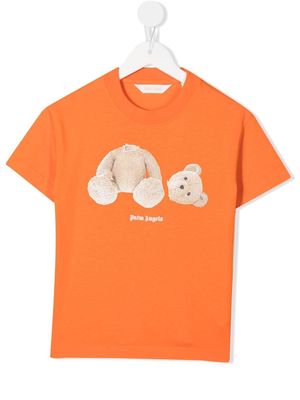 Palm Angels Kids bear-print cotton T-shirt - Orange