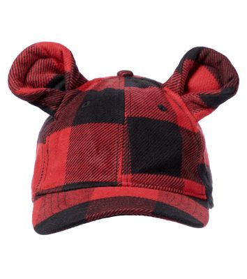 Palm Angels Kids Checked cotton cap