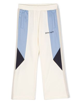 Palm Angels Kids colour-block cotton track pants - Blue
