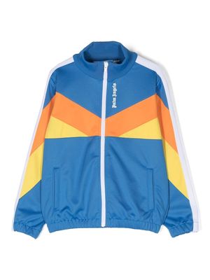 Palm Angels Kids colour-block track jacket - Blue