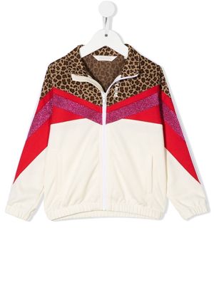 Palm Angels Kids colour-block zip-up sweatshirt jacket - White
