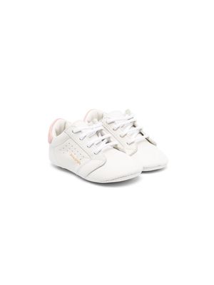Palm Angels Kids contrast-heel leather sneakers - White