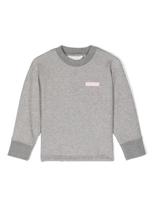 Palm Angels Kids cut-out lurex sweatshirt - Grey