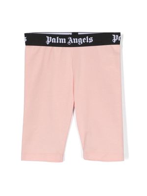 Palm Angels Kids elasticated logo-waistband shorts - Pink