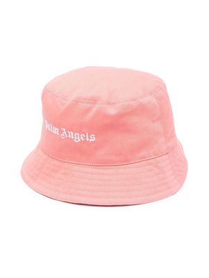 Palm Angels Kids embroidered-logo bucket hat - Pink