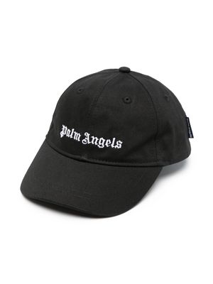 Palm Angels Kids embroidered-logo cotton cap - Black