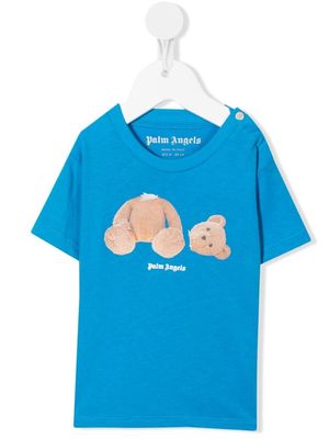 Palm Angels Kids graphic-print cotton T-shirt - Blue