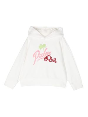 Palm Angels Kids graphic-print hoodie - White