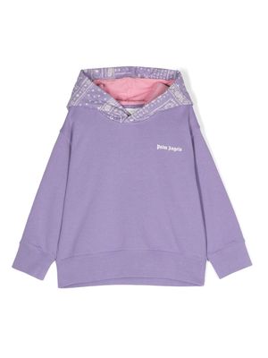 Palm Angels Kids graphic-print jersey hoodie - Purple
