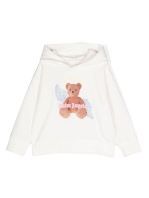 Palm Angels Kids graphic-print jersey hoodie - White