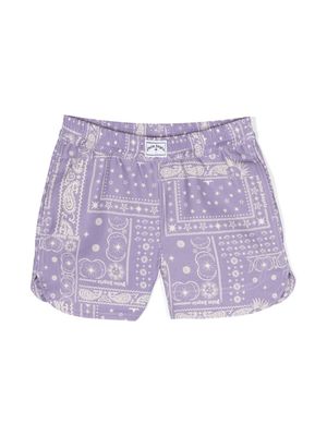 Palm Angels Kids graphic-print shorts - Purple