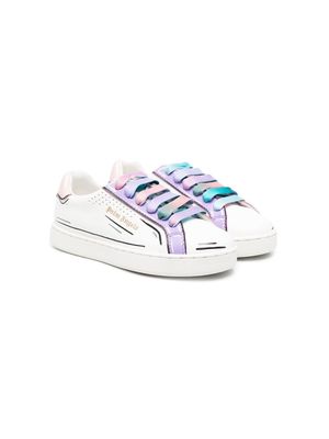 Palm Angels Kids lace-up leather sneakers - White