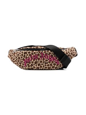 Palm Angels Kids leopard-print logo belt bag - Neutrals