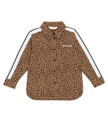 Palm Angels Kids Leopard-print logo shirt