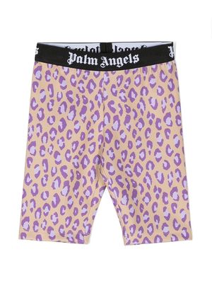 Palm Angels Kids leopard-print sport leggings - Neutrals