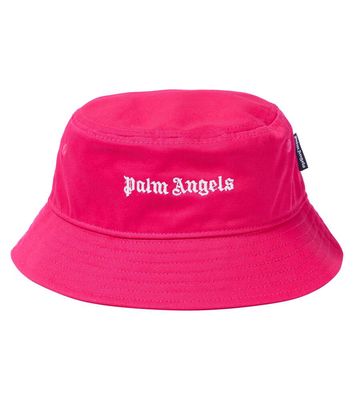 Palm Angels Kids Logo canvas bucket hat
