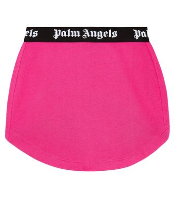 Palm Angels Kids Logo cotton jersey skirt