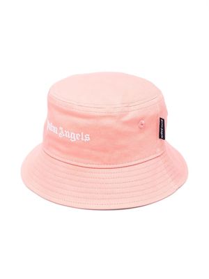 Palm Angels Kids logo-embroidered bucket hat - Pink