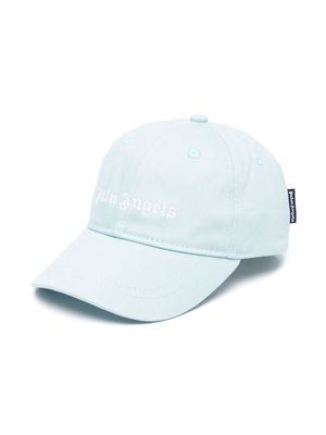 Palm Angels Kids logo-embroidered cotton cap - Blue