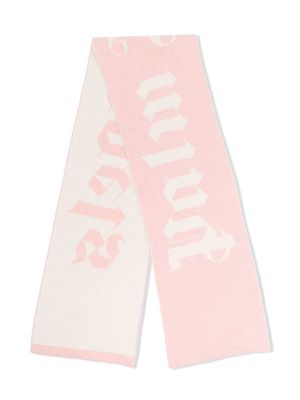 Palm Angels Kids logo embroidered scarf - Pink