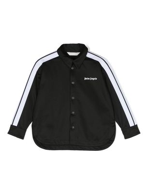 Palm Angels Kids logo-embroidered shirt jacket - Black