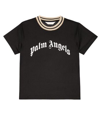 Palm Angels Kids Logo mesh T-shirt