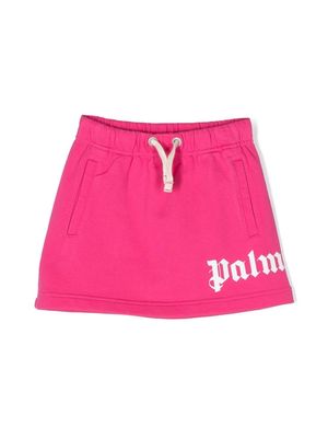Palm Angels Kids logo-print A-line skirt - Pink